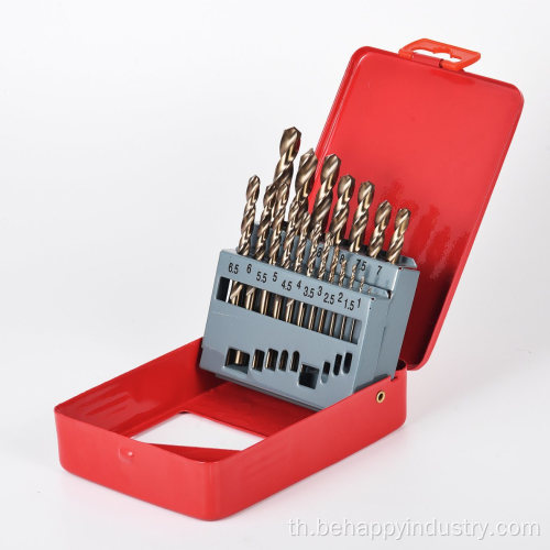 HSS Twist Drill Bits Set Shank ตรงแบบเคลือบดีบุก